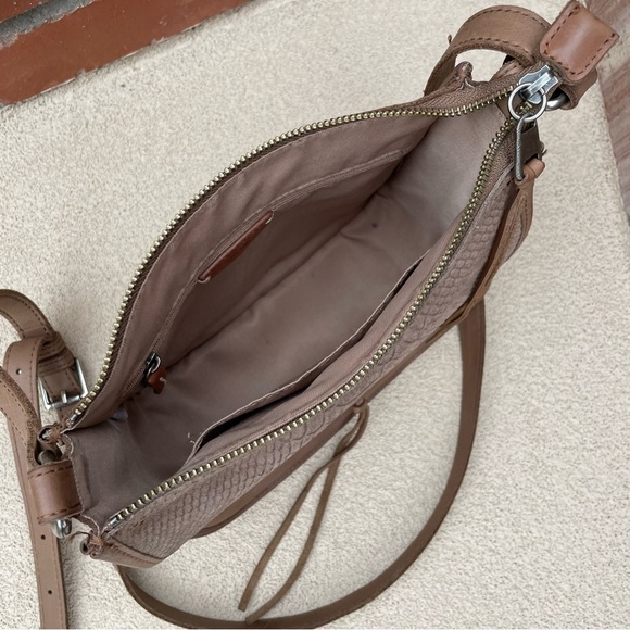 The Sak Playa Python Snake Embossed Leather Saddle Bag in Mushroom - Picture 13 of 14